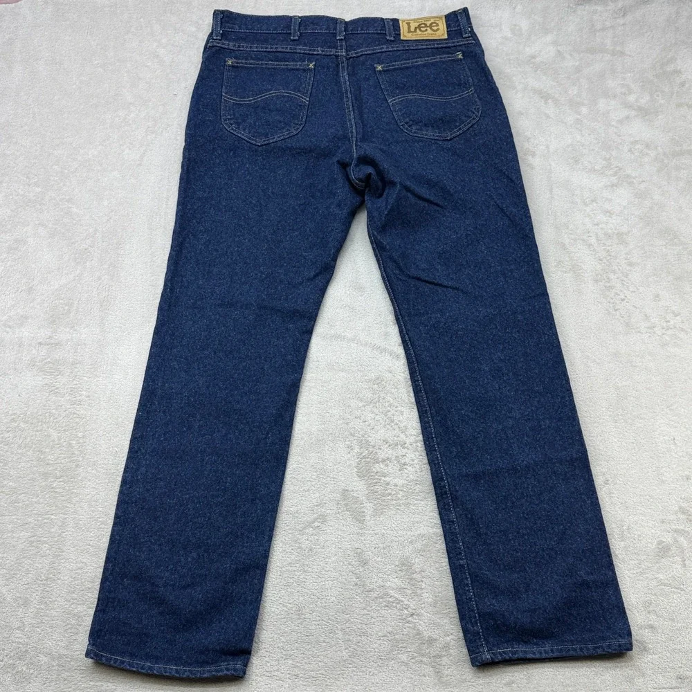 Vintage Lee Regular Fit Jeans Mens 36x32 Blue Straight Leg Denim Made in USA